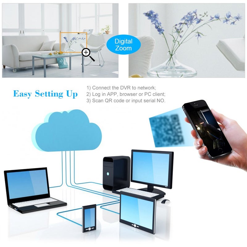 EVERSECU 8CH 1080P 5 في 1 HD تناظري هجين DVR&NVR يدعم حتى 5MP كاميرا IP + 1080P AHD/TVI/CVI/CVBS كاميرا تناظرية مسجلة DVR نظام مراقبة CCTV للأمان (بدون قرص صلب) - Image 5